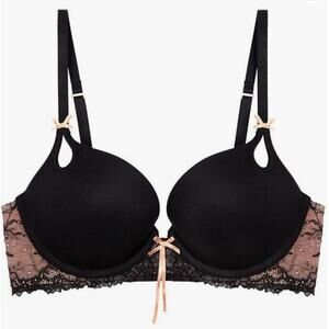 Heidi by Heidi Klum Boost Keyhole Push-Up Bra H212-1173B Black Size 36A